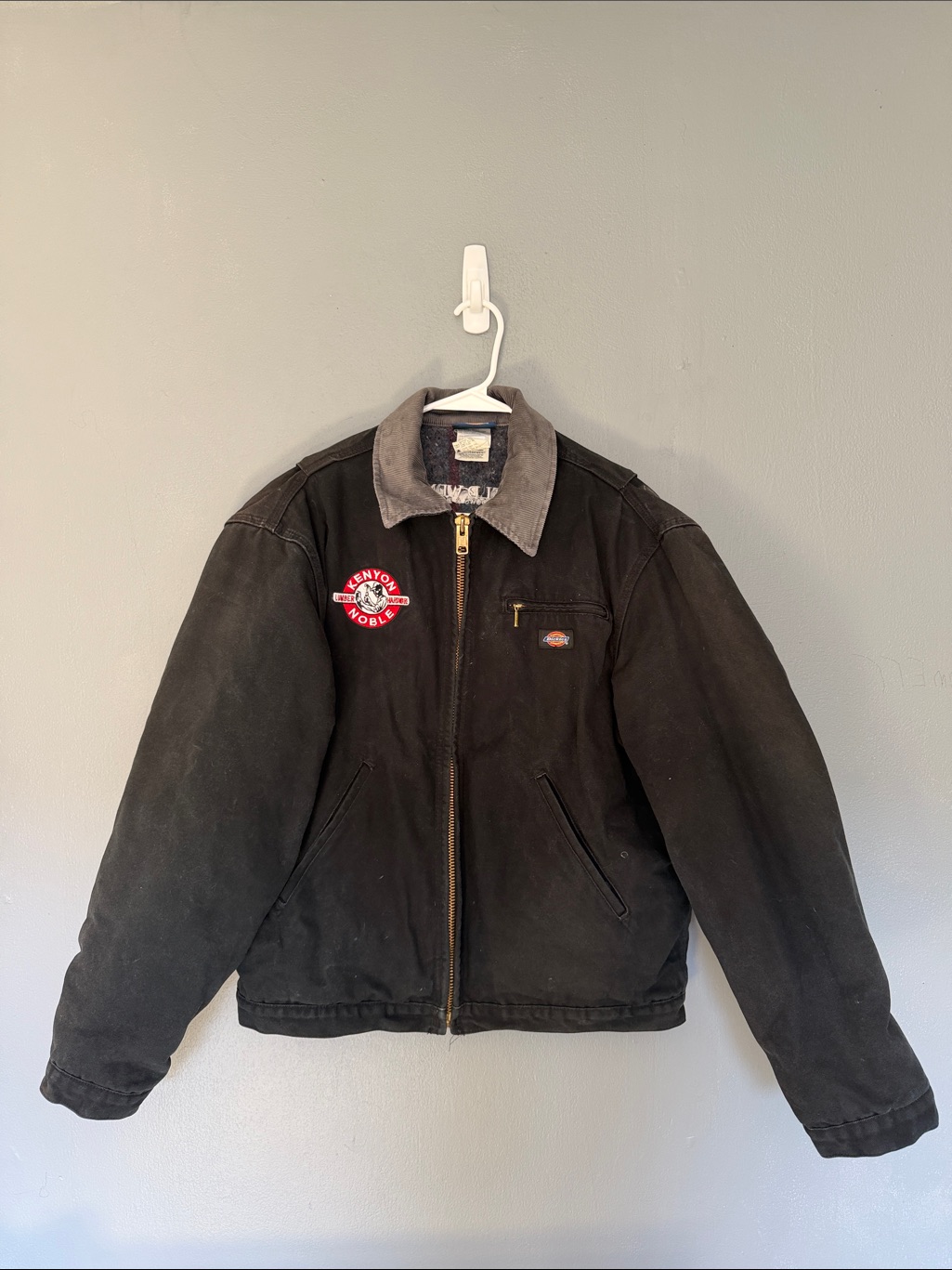 Vtg Dickies Menâs Lined Duck Cloth Work Barn Chore Custom Jacket Black Large